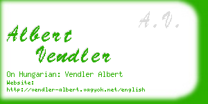 albert vendler business card